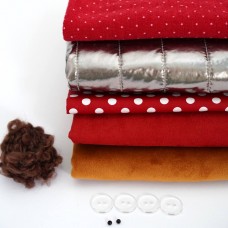 Набор тканей для курса "ЛАМА " куртка и штаны - красный (вельбоа медовый)