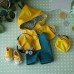 Набор тканей для одежды "Комбинезон, куртка с капюшоном" цвет - желто-мятный