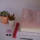 Набор тканей для тела для курса "Миники" Мышка - розовый (ушки молоко)