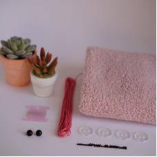 Набор тканей для тела для курса "Миники" Мишка - розовый