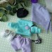 Набор тканей для одежды "Шапка Гномик" цвет - сирень-мята