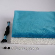 Набор тканей для тела для курса "Миники" Слоник - вельбоа ярко-голубой