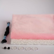 Набор тканей для тела для курса "Миники" Слоник - вельбоа ярко-розовый