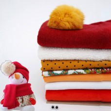 Набор по курсу "Новогодняя тройка" для снеговика - красный с горчицей