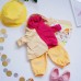 Набор тканей для одежды по курсу "Темины игрушки" (панамка, куртка, брюки, худи) - бежево-голубой