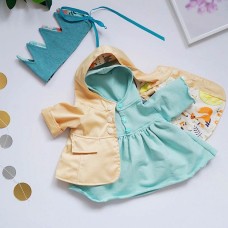 Набор тканей для одежды по курсу "Темины игрушки" (корона, куртка, платье) - мятно-желтый