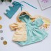 Набор тканей для одежды по курсу "Темины игрушки" (корона, куртка, платье) - голубой