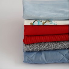 Набор тканей для одежды по курсу "Темины игрушки" (куртка, свитшот, штаны) - красно-синий