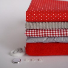 Набор одежды с комбинезоном для курса "Зайка" цвет красно-серый