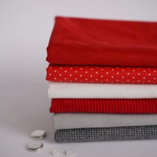 Набор одежды в пальто для курса "Зайка" цвет красно-серый