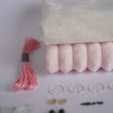 Набор тканей для тела для курса "Зайка" молоко (ушки розовые)