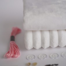 Набор тканей для тела для курса "Зайка" белый - ушки белые (узкий мех)