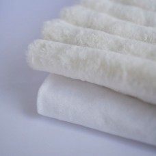 Набор тканей для тела для курса "Зайка" белый - ушки белые (мех широкий)