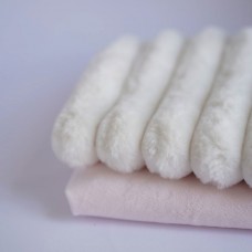Набор тканей для тела для курса "Зайка" розовый - ушки белые (мех широкий)
