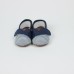 Туфли текстильные 11 см в бело-синюю полоску