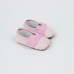 Туфли текстильные 11 см в бело-розовую полоску