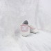 Туфли пудрово-белые на липучке с декоративной шнуровкой 11 см