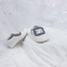 Туфли серо-белые на липучке с декоративной шнуровкой 11 см