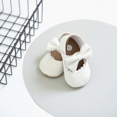 Туфли с бантиком. Волнистый край 11 см. ЦВЕТ - белый Туфли с бантиком. Волнистый край 11 см. ЦВЕТ - белый