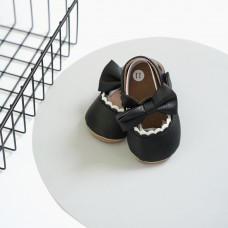 Туфли с бантиком. Волнистый край 11 см. ЦВЕТ - черный с белым Туфли с бантиком. Волнистый край 11 см. ЦВЕТ - черный с белым