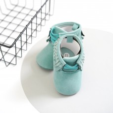 Сапожки замшевые с бахромой. 11 см. ЦВЕТ - бирюза  