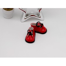Ботинки кукольные 5 см красные лаковые на шнурках