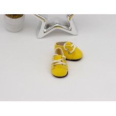 Ботинки кукольные 5 см желтые на шнурках