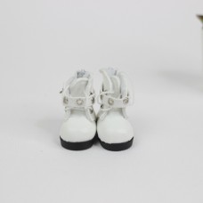 Ботинки высокие с ремешком кукольные на замочке 5 см белые
