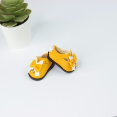 Туфли кукольные 5 см с бантиком (зайки) - цвет желтый