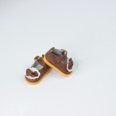 Туфли кукольные 5 см с бантиком - цвет коричневый