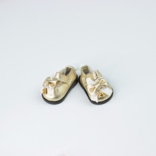 Туфли кукольные 5 см с бантиком (зайки) - цвет золото