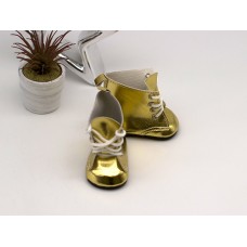 Ботинки высокие золотистые на шнурке 6,5 см