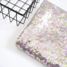 Пайетки на сетке. Цвет - серебро-сирень 