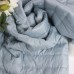 Стеганая курточная ткань на синтепоне в полоску - цвет небесно-голубой