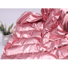Стеганая курточная ткань на синтепоне - розовая перламутровая