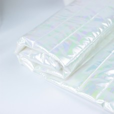 Стеганая курточная ткань на синтепоне - цвет белый перламутровый (метраж)