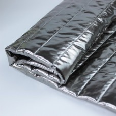Стеганая курточная ткань на синтепоне - цвет серебро металлик