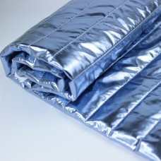 Стеганая курточная ткань на синтепоне - цвет голубой металлик (метраж)