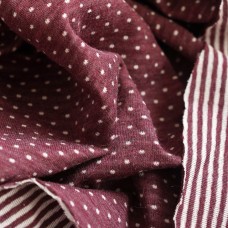 Трикотаж полоска/горошек. цвет - бордовый