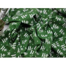 Трикотаж - зелёный с надписью Ho-ho