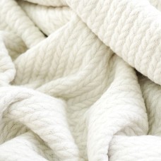 Трикотаж объемные косички .Цвет - молочный 