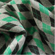 Трикотаж ромбик. Зелёный /серый