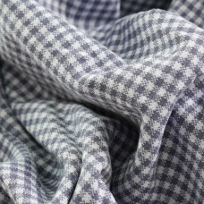 Костюмный трикотаж в клетку. Цвет - синий