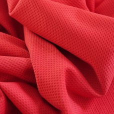 Трикотаж рельефный в микро прямоугольник. Цвет - красный