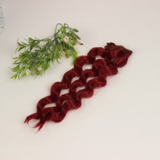 Волосы искусственные «Голливудская волна» 20 см. 1 метр. Цвет – 6 (бордовый)