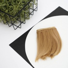 Волосы искусственные слегка подкрученные 10 см. Цвет 14 - пшеничный 