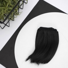 Волосы искусственные слегка подкрученные 10 см. Цвет 18 - черный 