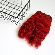 Трессы козочка волнистые 100грамм. Цвет-красный(curly 350)